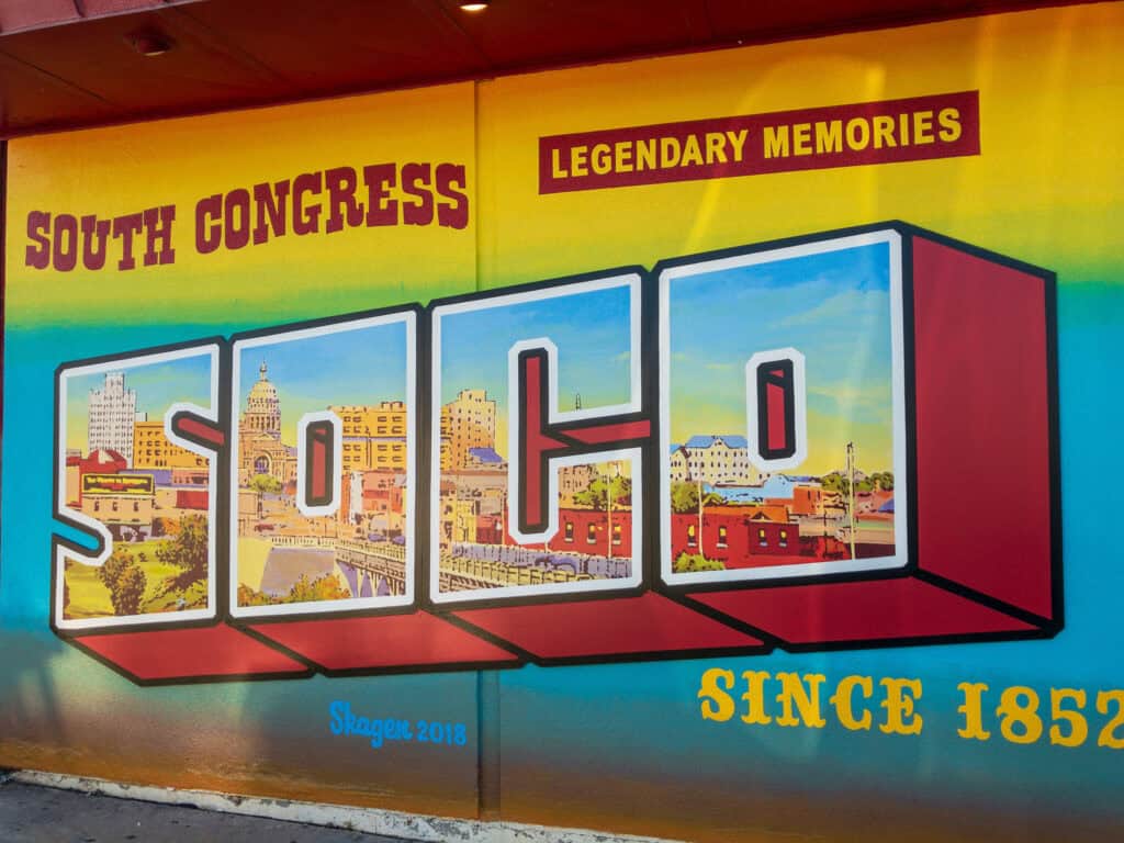 SOUTH CONGRESS - SOCO Mural by Jonathan Cutrer